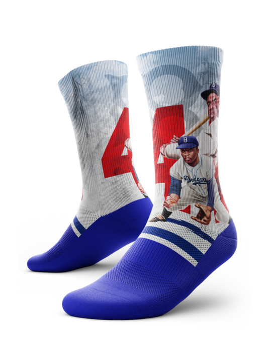 Jackie Robinson Brooklyn Dodger "42" Socks