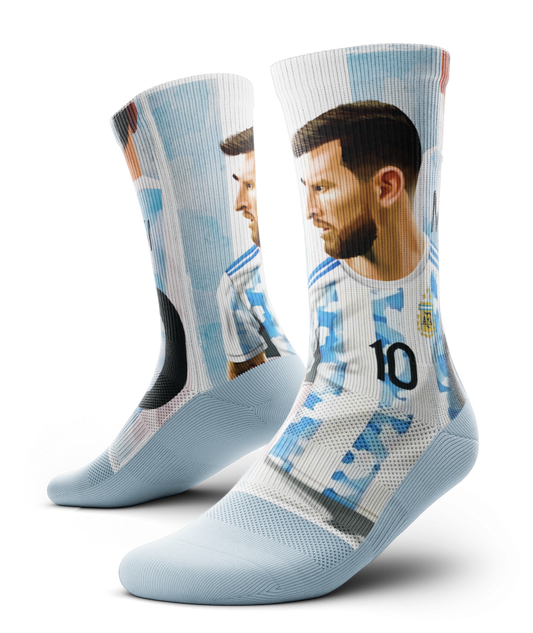Lionel "La Pulga" Messi Split Faced Socks