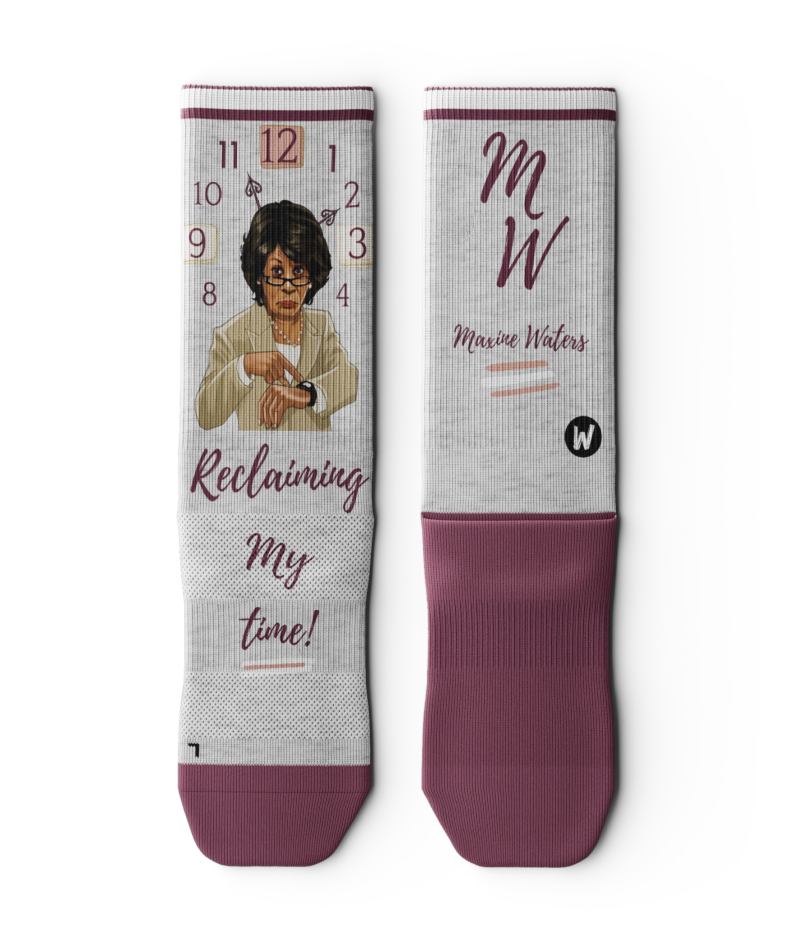 Gray Maxine Waters Reclaiming My Time Socks