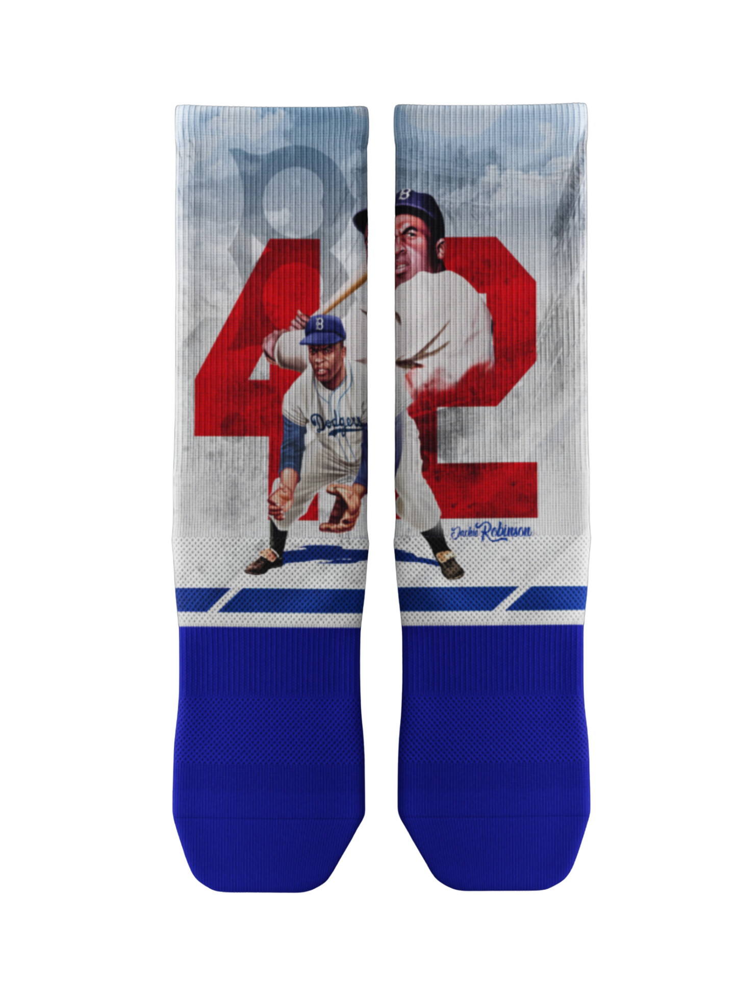 Jackie Robinson Brooklyn Dodger "42" Socks