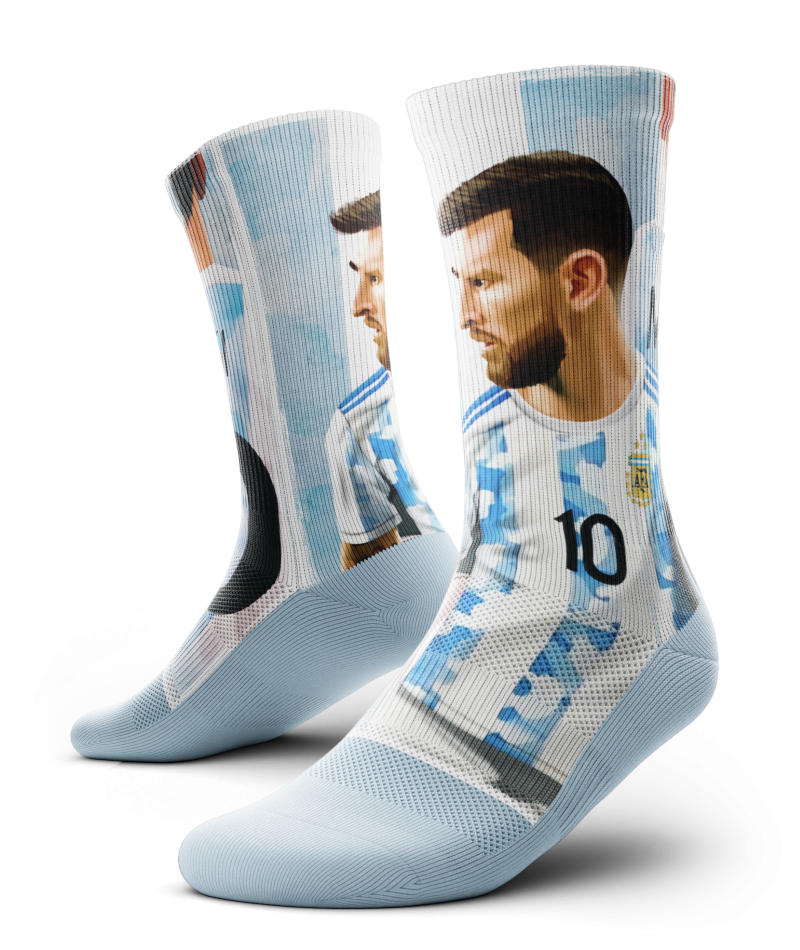 Lionel "La Pulga" Messi Split Faced Socks