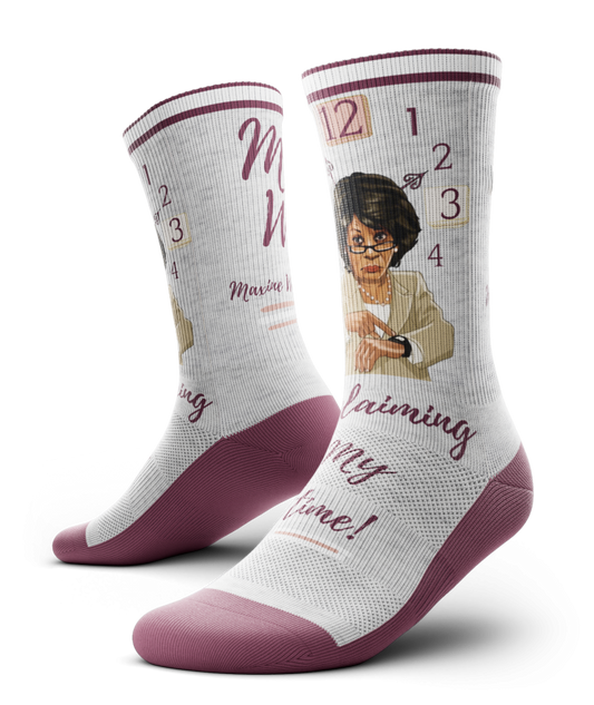 Gray Maxine Waters Reclaiming My Time Socks