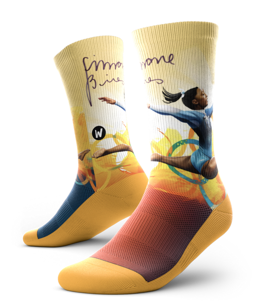 Simone Biles "Olympic Gold" Split Faced Socks