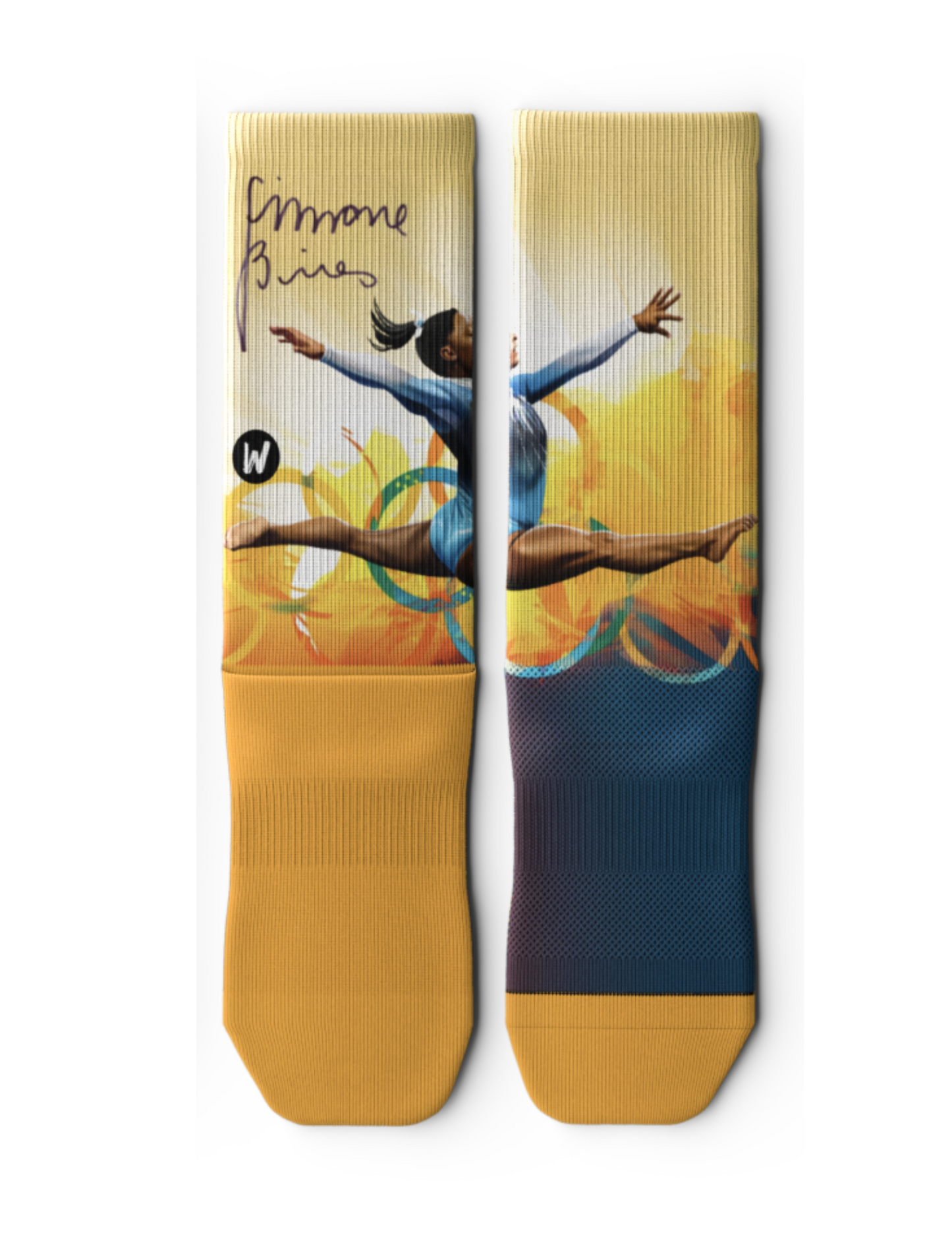Simone Biles "Olympic Gold" Split Faced Socks